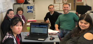 Pierre Muraille and Vincent Leone with Catherine Fichten, Christine Vo and Mary Jorgensen from the Adaptech Research Network